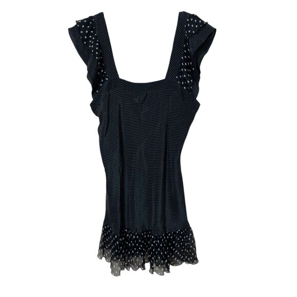 NAF NAF 100% Silk Black Polka Dot Blouse Top Size M - Picture 1 of 10